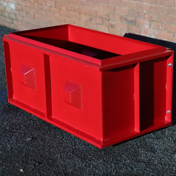 Red interlocking concrete block mould